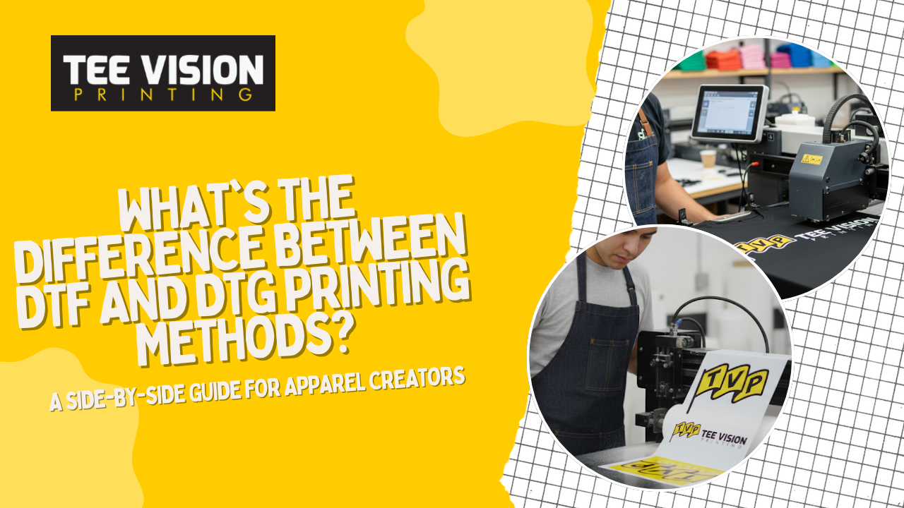 What's the Difference Between DTF and DTG Printing Methods? A Side-by-Side Guide for Apparel Creators