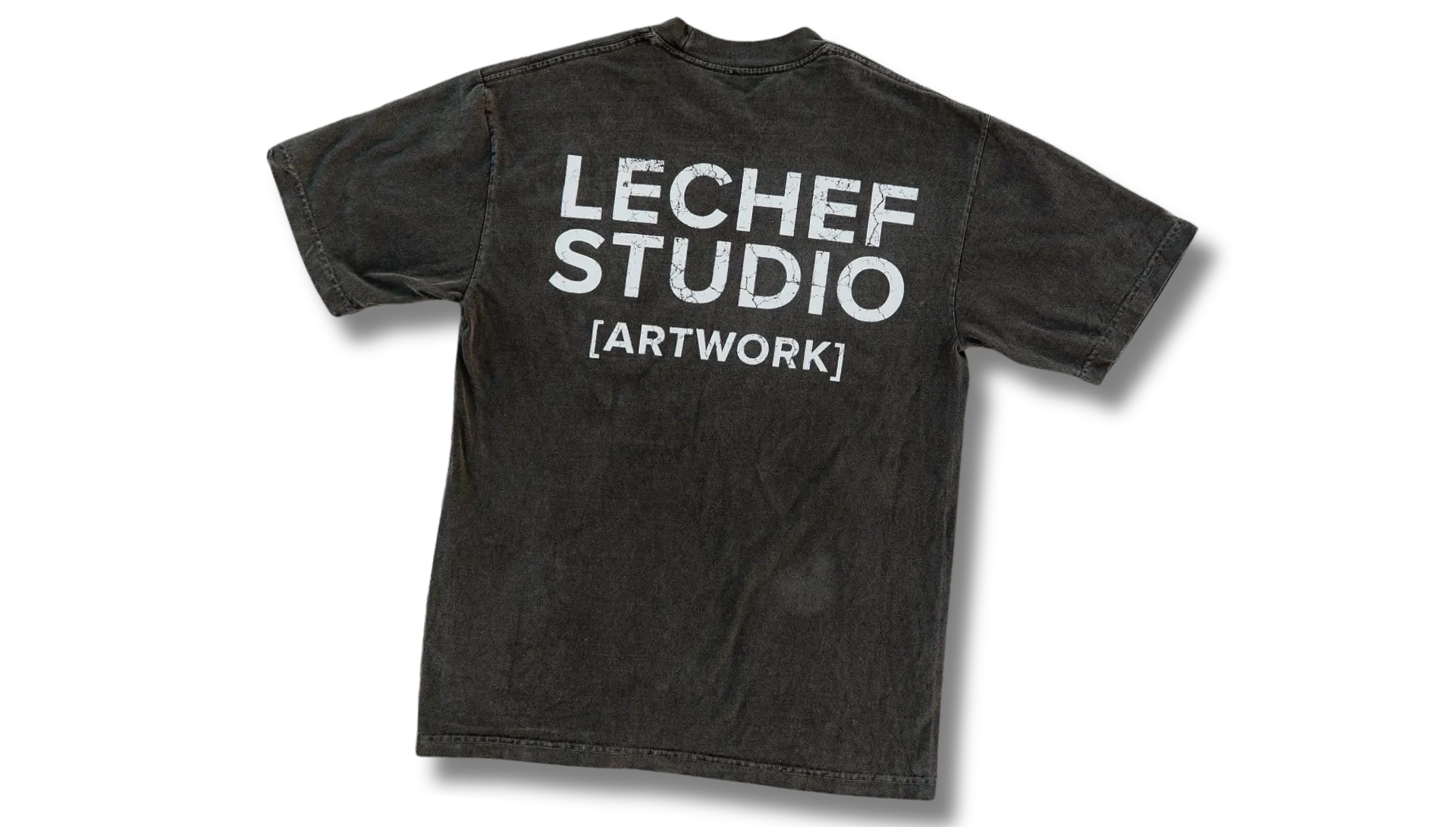 Puff printing example on black t-shirt showing raised textured design