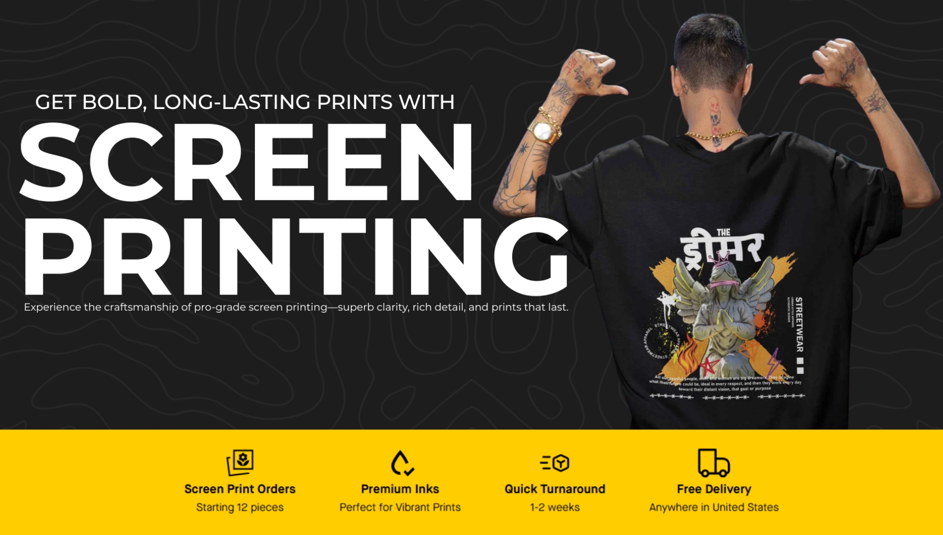Screen printing a green design on a t-shirt, highlighting custom t-shirt design and silk screen printing.